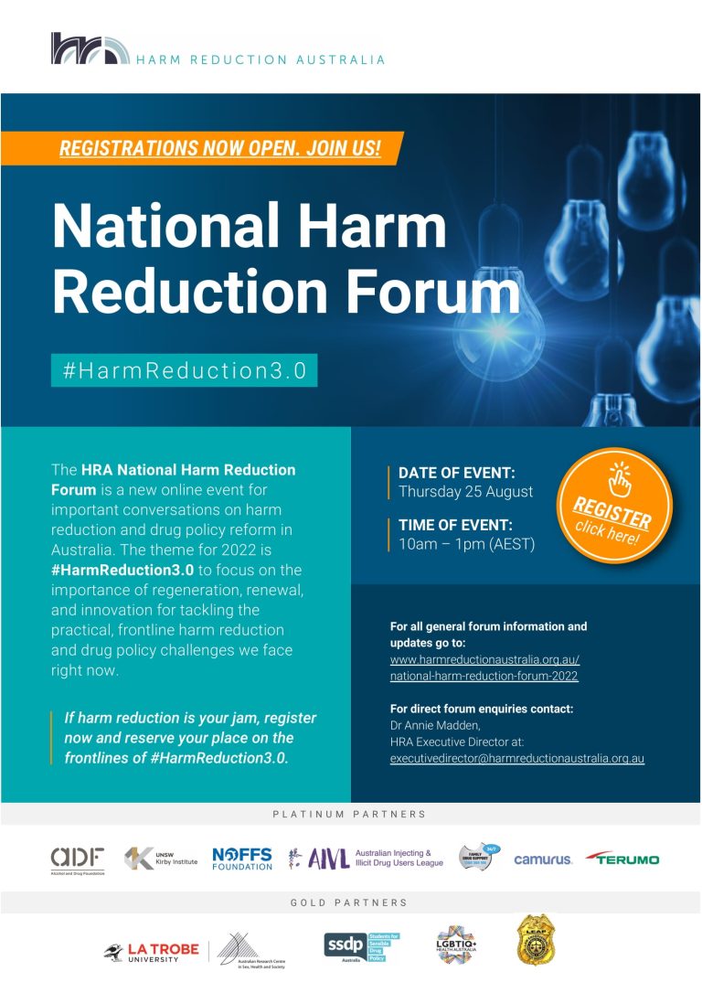 National Harm Reduction Forum – August 2022 – Harm Reduction Australia